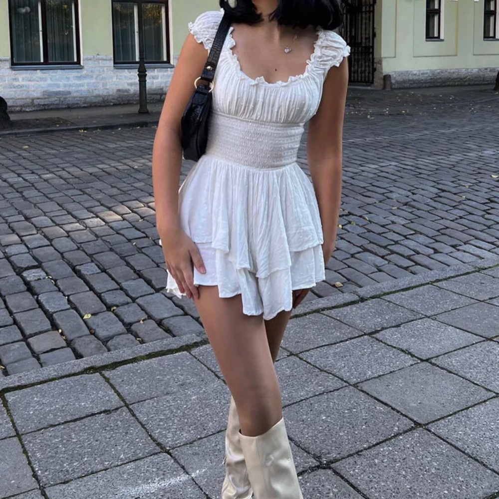 THE LOVE GALORE ROMPER WHITE LOWER IMPACT
